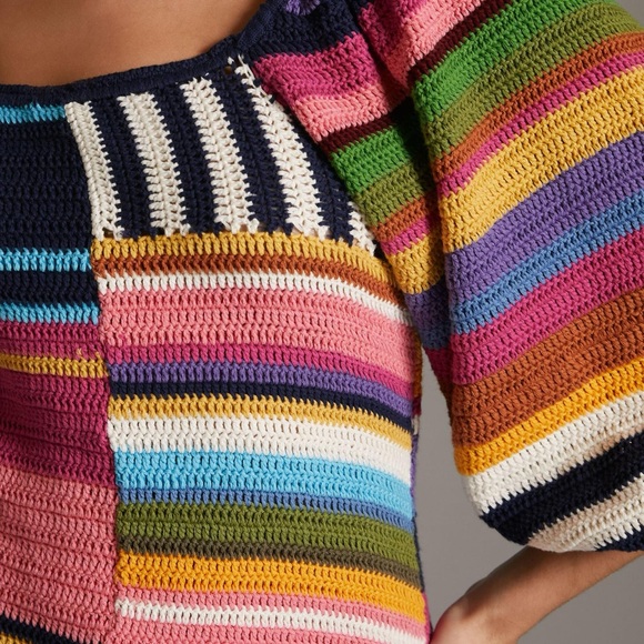 Farm Rio Mini Dress Knit Multicolored Festival Beach US S Small - Picture 4 of 13